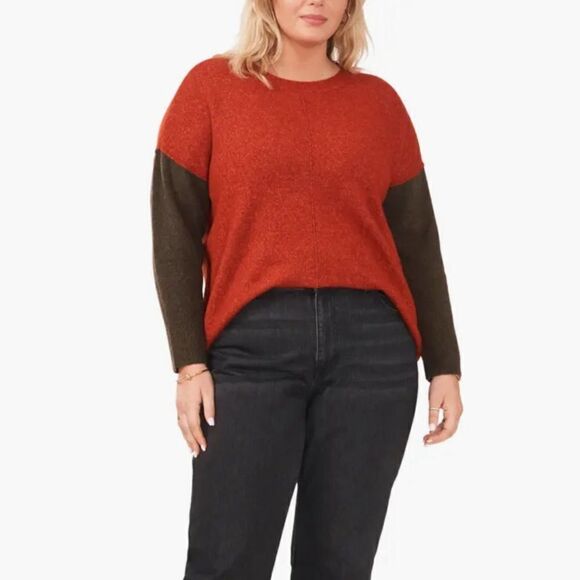 Vince Camuto Extended Shoulder Colorblock Sweater - Picture 1 of 9
